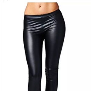 FAUX LEATHER WET LOOK PVC HIGH WAIST SHINY LEGGING